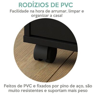 Gaveteiro Com Rodinhas New Preto