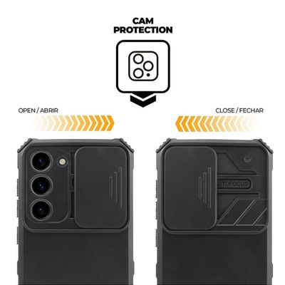 Kit Capa Victus E Pelicula Dual Glass Preta Para Samsung Galaxy S23 Plus - Gshield