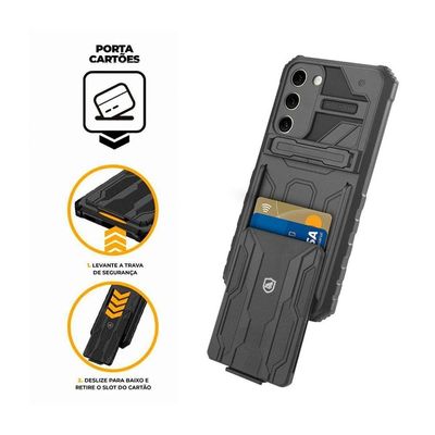 Kit Snap Guardian - Clip + Braçadeira + Capa Para Samsung Galaxy S22 Ultra - Gshield