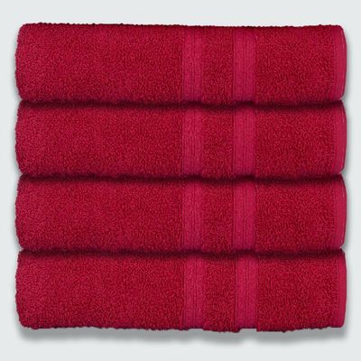 Kit 4 Toalhas De Banho 430g/m² Grande Super Grossa 80x150cm Itália Soft Cereja