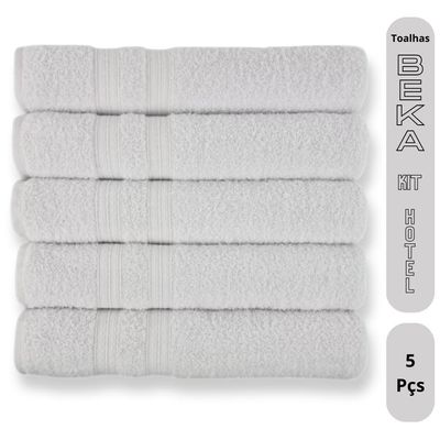 Kit 5 Toalhas Super Grossa E Felpuda Macia 80x150cm Beka - Branco Branco