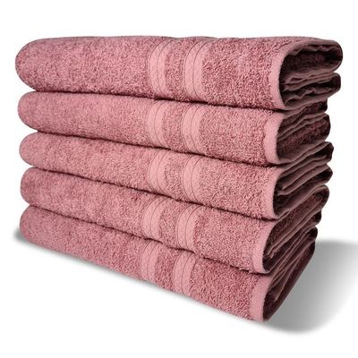 Kit Com 6 Toalhas Banho 430g/m² Grande Grossa 80x150cm Itália Soft - Rosê