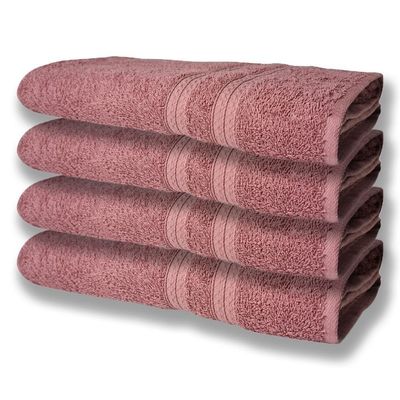 4 Toalhas Super Felpudas Grande E Grossa Algodão 80x150 Itália Soft Beka - Rosê Rosê