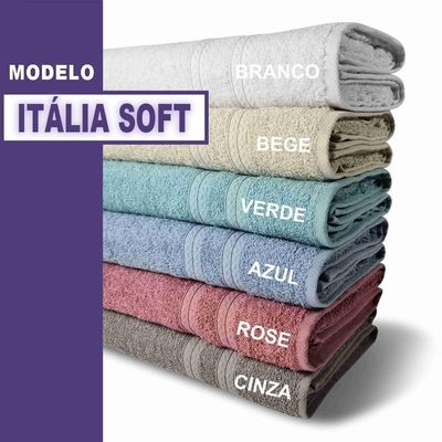 5 Toalhas Super Felpudas Grande E Grossa Algodão 80x150 Itália Soft Beka - Cinza/rosê Cinza/rosê