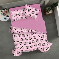 Edredom Portallar Casal Malha 100% Algodão Disney Big Minnie 2,00mx220m Rosa