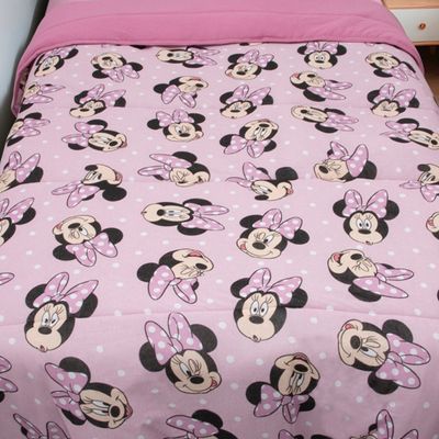Edredom Portallar Casal Malha 100% Algodão Disney Big Minnie 2,00mx220m Rosa