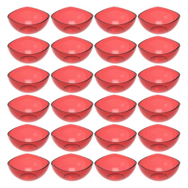 24 Potes para Doces Sobremesas Restaurante Hotel Vermelho Transparente Plástico Crippa