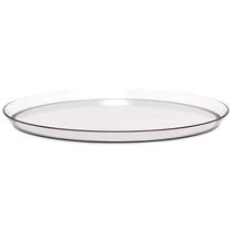 24 Bandejas Redonda 28cm Glassy Crippa Transparente Servir Restaurante Bar Lanchonete