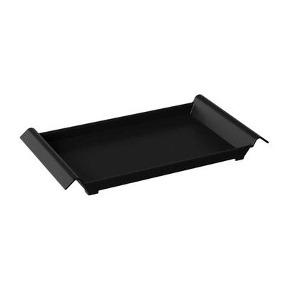 12 Bandejas de Servir com Alças 34x19cm Plásticas Pretas Restaurantes Café da Manhã Coza Casual