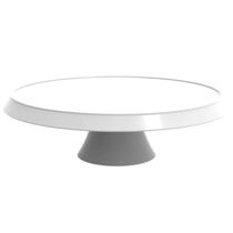 3 Boleiras Brancas para Confeitarias Hotéis Porta Tortas 28cm Plástico com Pedestal