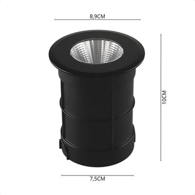 Embutido De Solo Led Taschibra Thin 6w Redondo Bivolt Preto