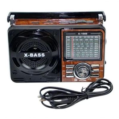 Radio Retro Bluetooth Am Fm Usb Sd Recarregável Portátil Xbass