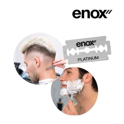 Lâminas De Barbear Aço Inoxidável Enox Platinum Duplo Fio C- 4un