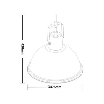 Lustre Pendente Taschibra Factory G E27 Bivolt