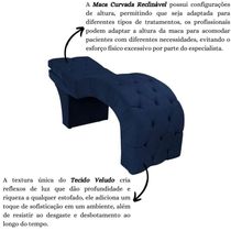 Maca Estética Estofada Reclinável Ergonômica Veludo Ludmilla Cor:azul Marinho