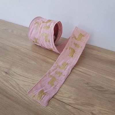 Fita Aramada Em Algoidão Rosa Comp 9.14m