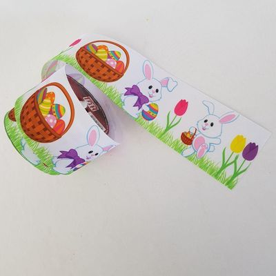 Fita Poliéster Com Coelhinhos Coloridos Comp 9.14m