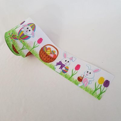 Fita Poliéster Com Coelhinhos Coloridos Comp 9.14m