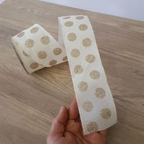 Fita Aramada Com Bolinhas Douradas Comp 9.14m