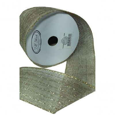 Fita Decorativa Juta Com Brilho Dourado