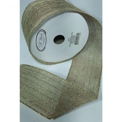 Fita Decorativa Juta Com Brilho Dourado