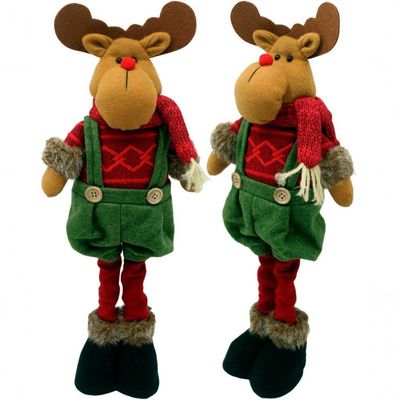 Boneco Decorativo Alce Scoth Pernas Ajustáveis Enfeite 50m