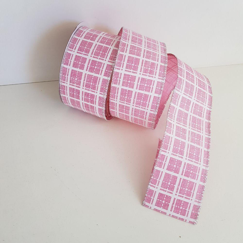Fita Aramada Xadrez Rosa Comp 9.14m