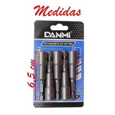 Jogo De Soquetes Magnéticos 8 Mm 5 Peças Danmi®
