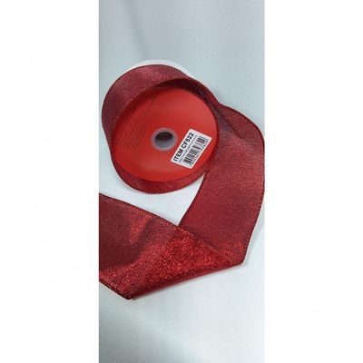 Fita Decorativa Vermelha Com Brilho -Cf522