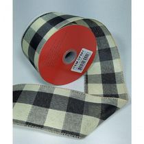 Fita Decorativa Xadrez Bege Com Preto