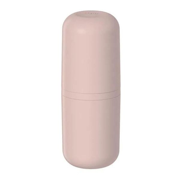 Porta Escova de Dentes com Tampa Bold Rosa Duna para Banheiro Lavabo Pia Ou