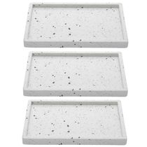 Conjunto 3 Bandejas de Mármore Terrazzo Lyor 26,5x17x2cm Bancada Sala Banheiro Retangulares