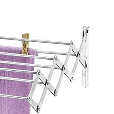 Varal de Parede Sanfonado 80cm Retrátil de Alumínio Estendedor de Roupa Apartamento Utimil