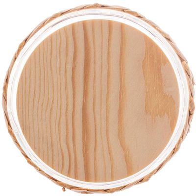 4 Potes Herméticos 350ml Vidro Sisal Tampa Madeira Wolff para Temperos Mantimentos
