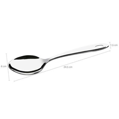 Kit 12 Colheres para Servir Arroz Molhos 24,5cm para Restaurantes Buffets Hotéis Aço Inox Brinox