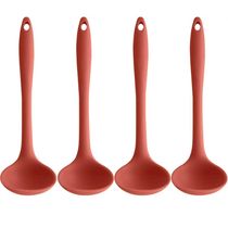 Kit 4 Conchas de Silicone Utensílios Cozinha Talheres para Sopa Feijão Restaurante OU Terracota