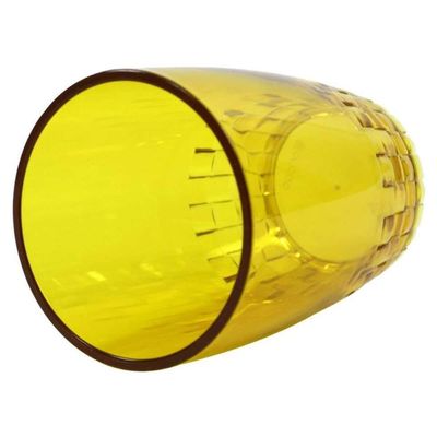 Conjunto 6 Copos Crippa 300ml Plástico Amarelo Água Suco Refrigerante Escolar Lanche