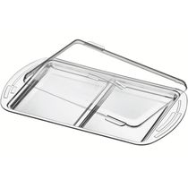 Porta Frios Tramontina Ciclo em Aço Inox com Tampa de Plástico com Divisória Queijos e Presunto
