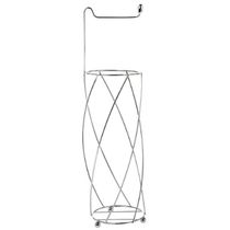 Suporte para 4 Rolos Papel Higiênico de Chão Espiral Aramado Aço Cromado Utimil