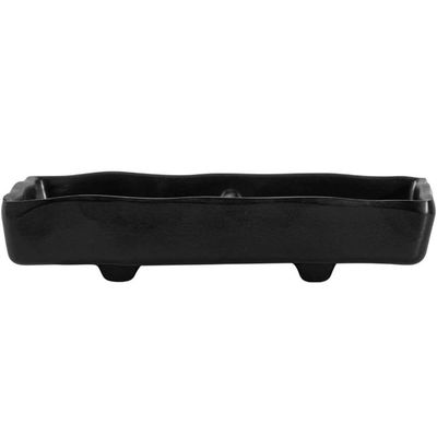 Porta Molhos Melamina Profissional Shoyu com Divisória 60ml Preto Molheira para Servir Tarê