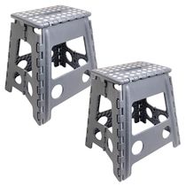 Kit 2 Banquetas Plásticas Dobráveis 150kg Banco Portátil 39cm Lyor Camping Pescaria
