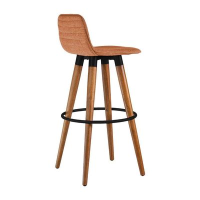 Kit 3 Banquetas Altas Luxo Aço Preto Linho Terracota Preto