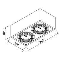 Spot De Sobrepor Newline Box Para 2 Lâmpadas Ar111 Gu10 Bivolt Preto