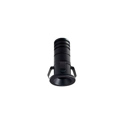 Spot De Embutir Nordecor Noa Mini Redondo Led Alto Irc 90 1w Bivolt Preto 2700k Luz Amarela 6499