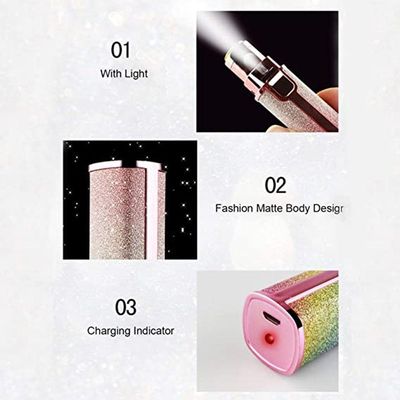 Máquina De Barbear Com Batom +caneta Nv Feminino Mini Depilador De Sobrancelha Elétrica 2 Em 1