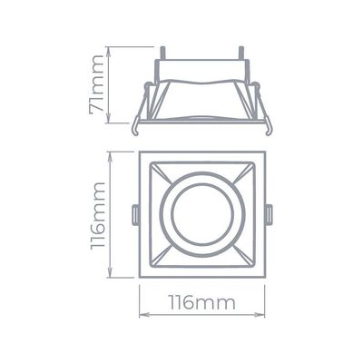 Spot De Embutir Recuado Stella Square Par 20 E27 Quadrado Bivolt Preto