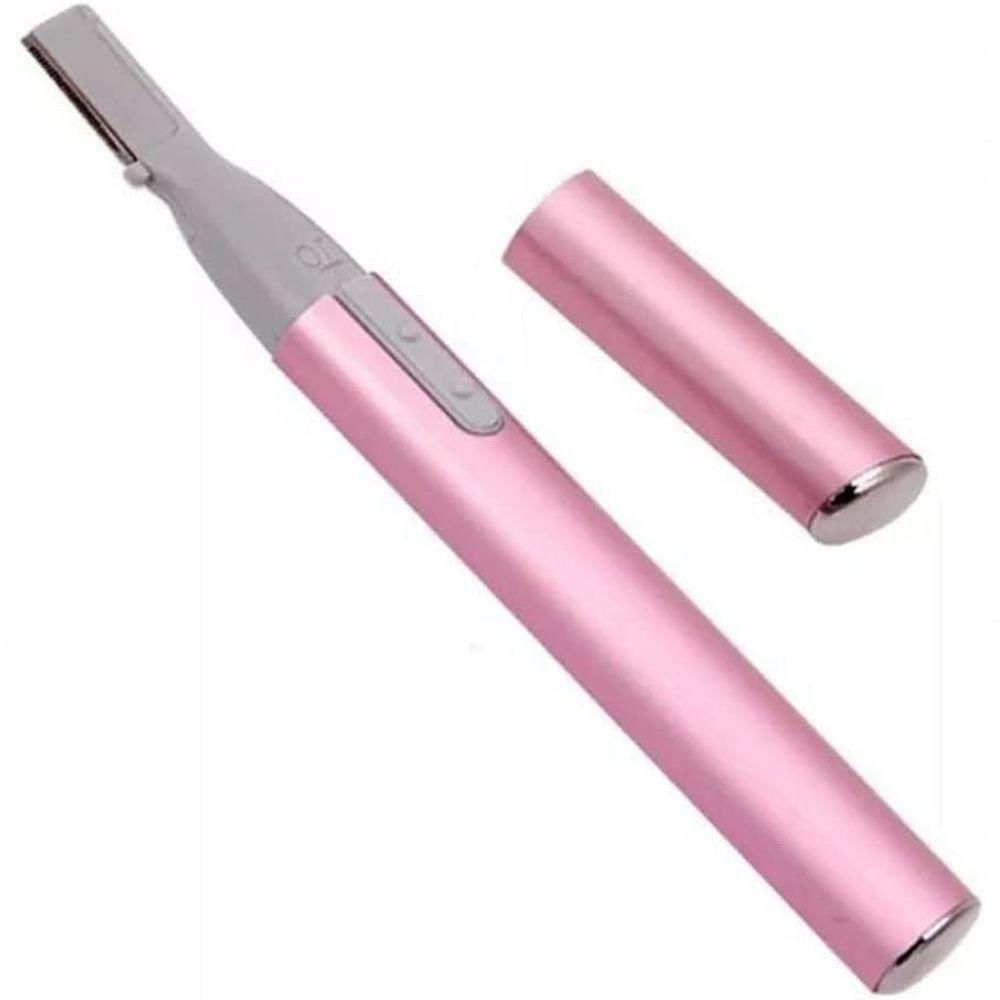 Depilador Aparador Feminino Facial Pelos Sobrancelhas Nariz Caneta Rosa