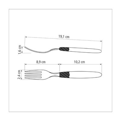Kit 6 Garfo De Mesa Tramontina Inox Preto