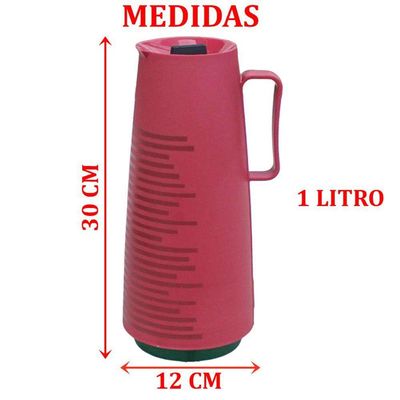 Garrafa Térmica Mesa Vermelho Noel Natal Chá Café Leite 1l