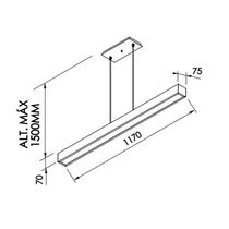 Lustre Pendente Newline Sobrepor V 468 Led Bivolt Preto 3000k Luz Amarela